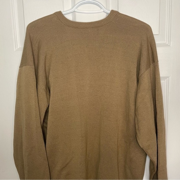 BURBERRYS Vintage 100% Merino Wool Camel Pullover V Neck Sweater Medium - Picture 5 of 7